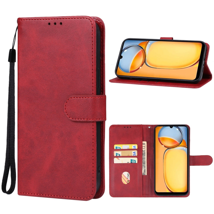 For Xiaomi Redmi 13C/Poco C65 Leather Phone Case(Red) - 13C Cases by buy2fix | Online Shopping UK | buy2fix