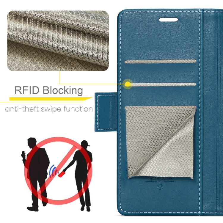 For Xiaomi Redmi Note 13 Pro+ 5G CaseMe 023 Butterfly Buckle Litchi Texture RFID Anti-theft Leather Phone Case(Blue) - Xiaomi Cases by CaseMe | Online Shopping UK | buy2fix