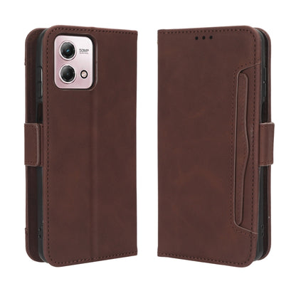 For Motorola Moto G Stylus 4G 2023 Skin Feel Calf Texture Card Slots Leather Phone Case(Brown) - Motorola Cases by buy2fix | Online Shopping UK | buy2fix