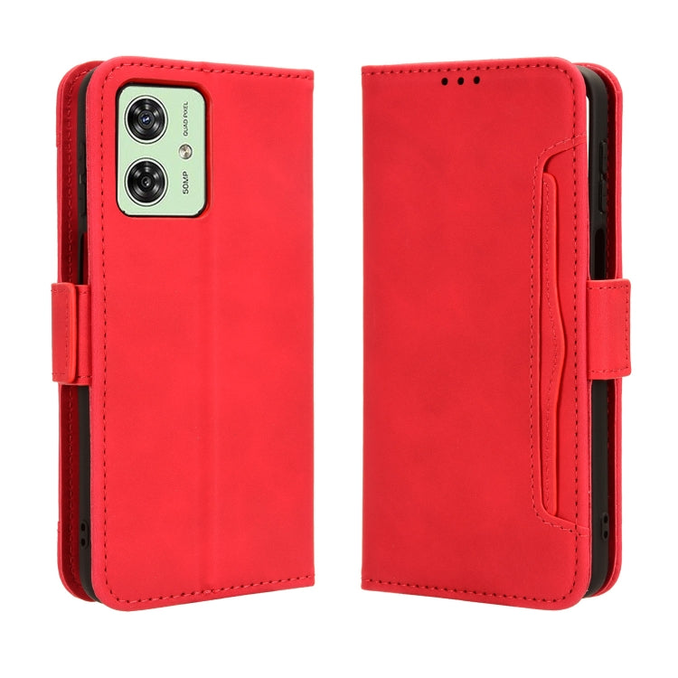 For Motorola Moto G54 5G Skin Feel Calf Texture Card Slots Leather Phone Case(Red) - Motorola Cases by buy2fix | Online Shopping UK | buy2fix