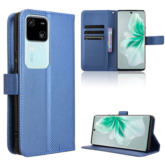 For vivo S18 5G / S18 Pro 5G Diamond Texture Leather Phone Case(Blue) - S18 Pro Cases by buy2fix | Online Shopping UK | buy2fix