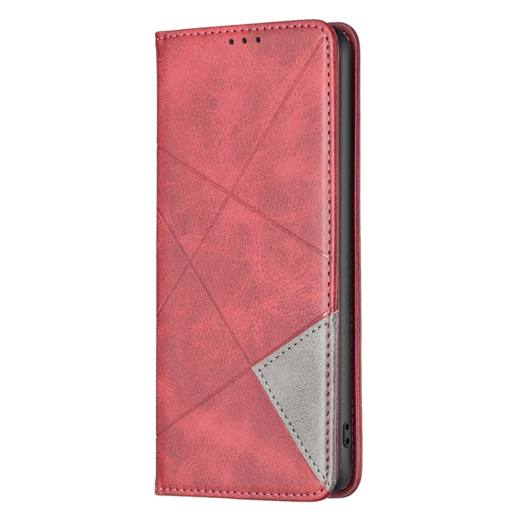 For Xiaomi Redmi Note 13 Pro+ 5G Rhombus Texture Magnetic Leather Phone Case(Red) - Xiaomi Cases by buy2fix | Online Shopping UK | buy2fix