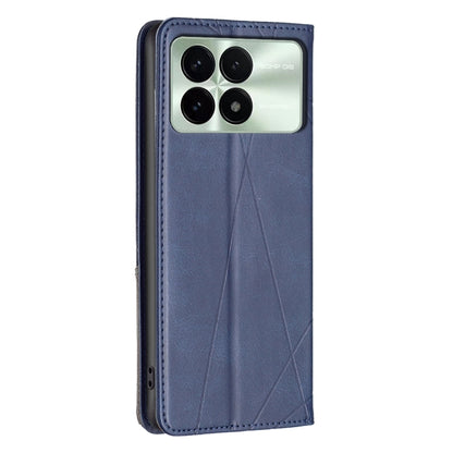 For Xiaomi Redmi K70 / K70 Pro Rhombus Texture Magnetic Leather Phone Case(Blue) - K70 Pro Cases by buy2fix | Online Shopping UK | buy2fix