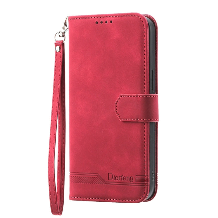 For Xiaomi Redmi Note 13 Pro+ Dierfeng Dream Line TPU + PU Leather Phone Case(Red) - Note 13 Pro+ Tempered Glass by buy2fix | Online Shopping UK | buy2fix