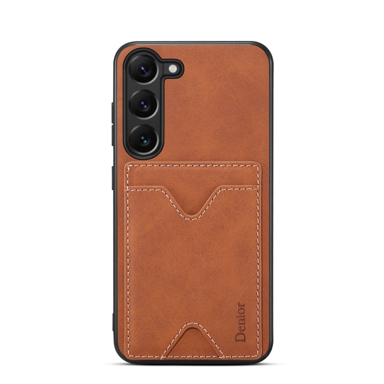 For Samsung Galaxy S24+ 5G Denior PU Back Cover Card Slot Holder Phone Case(Brown) - Galaxy S24+ 5G Cases by Denior | Online Shopping UK | buy2fix