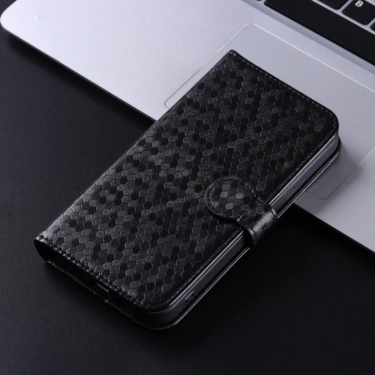 For Xiaomi Poco F6 /Redmi Turbo 3 Honeycomb Dot Texture Leather Phone Case(Black) - Xiaomi Cases by buy2fix | Online Shopping UK | buy2fix