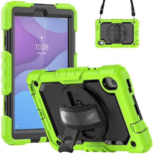 For Lenovo Tab M8 HD 2020/2019 Silicone Hybrid PC Tablet Case with Shoulder Strap(Yellow Green) - Lenovo by buy2fix | Online Shopping UK | buy2fix