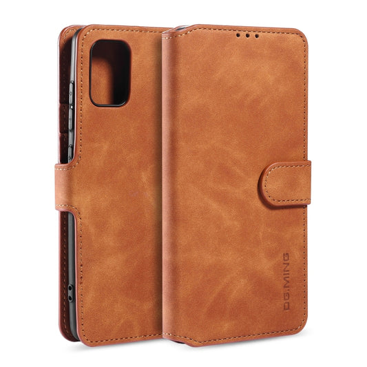 For Samsung Galaxy A41 (EU Version) DG.MING Retro Oil Side Horizontal Flip Case with Holder & Card Slots & Wallet(Brown) - Galaxy Phone Cases by DG.MING | Online Shopping UK | buy2fix