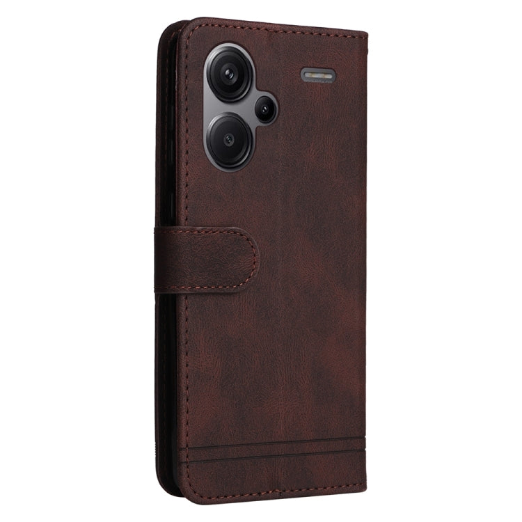 For Xiaomi Redmi Note13 Pro+ 5G Global Skin Feel Life Tree Metal Button Leather Phone Case(Brown) - Note 13 Pro+ Cases by buy2fix | Online Shopping UK | buy2fix