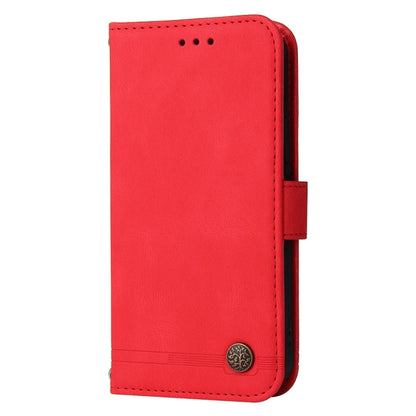 For Xiaomi Redmi Note13 Pro 5G Global Skin Feel Life Tree Metal Button Leather Phone Case(Red) - Note 13 Pro Cases by buy2fix | Online Shopping UK | buy2fix