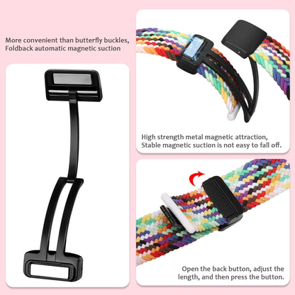 Magnetic Fold Clasp Woven Watch Band For Apple Watch 42mm(Rainbow Color) - Watch Bands by buy2fix | Online Shopping UK | buy2fix