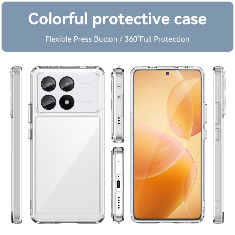 For Xiaomi Redmi K70E Colorful Series Acrylic Hybrid TPU Phone Case(Transparent) - K70E Cases by buy2fix | Online Shopping UK | buy2fix