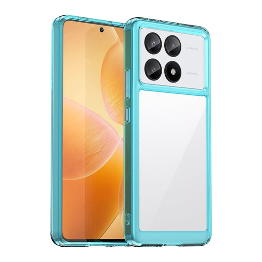 For Xiaomi Redmi K70E Colorful Series Acrylic Hybrid TPU Phone Case(Transparent Blue) - K70E Cases by buy2fix | Online Shopping UK | buy2fix