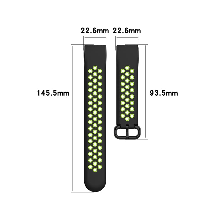 For Fitbit Charge 4 / Charge 3 / Charge 3 SE Watch Button Two Colors Silicone Replacement Strap Watchband(Black Red) - Watch Bands by buy2fix | Online Shopping UK | buy2fix