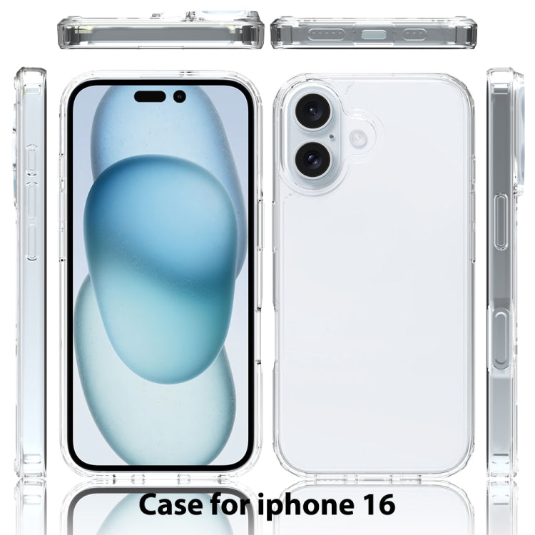 For iPhone 16 Scratchproof Acrylic TPU Phone Case(Transparent) - iPhone 16 Cases by buy2fix | Online Shopping UK | buy2fix