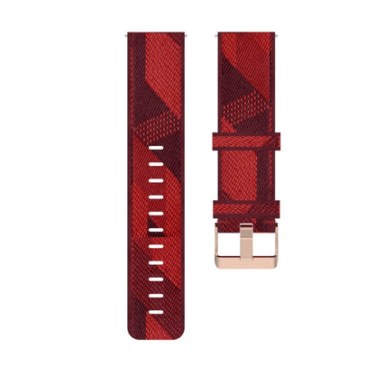 For Amazfit Bip Lite Version 1S / Bip S 20mm Nylon Denim Canvas Replacement Strap Watchband(Red Stripe) - Watch Bands by buy2fix | Online Shopping UK | buy2fix