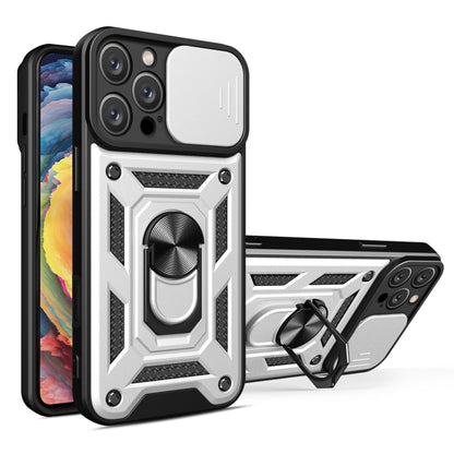 For iPhone 16 Pro Max Sliding Camera Cover Design TPU+PC Phone Case(Silver) - iPhone 16 Pro Max Cases by buy2fix | Online Shopping UK | buy2fix