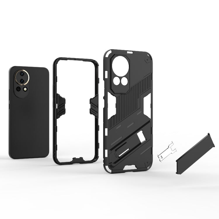 For Huawei nova 12 5G Punk Armor 2 in 1 PC + TPU Phone Case with Holder(White) - Huawei Cases by buy2fix | Online Shopping UK | buy2fix