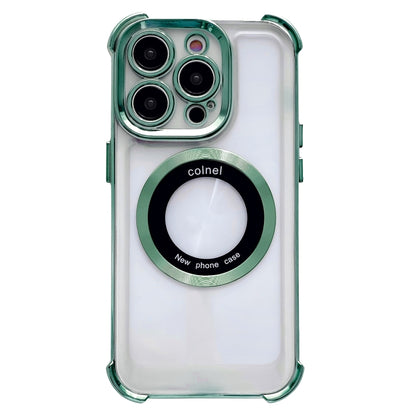 For iPhone 14 Pro 6D Electroplating Armor Magsafe Phone Case(Green) - iPhone 14 Pro Cases by buy2fix | Online Shopping UK | buy2fix