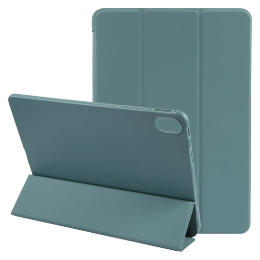 For Huawei MatePad SE 11 GEBEI 3-folding Holder Shockproof Flip Leather Tablet Case(Dark Green) - Huawei by GEBEI | Online Shopping UK | buy2fix