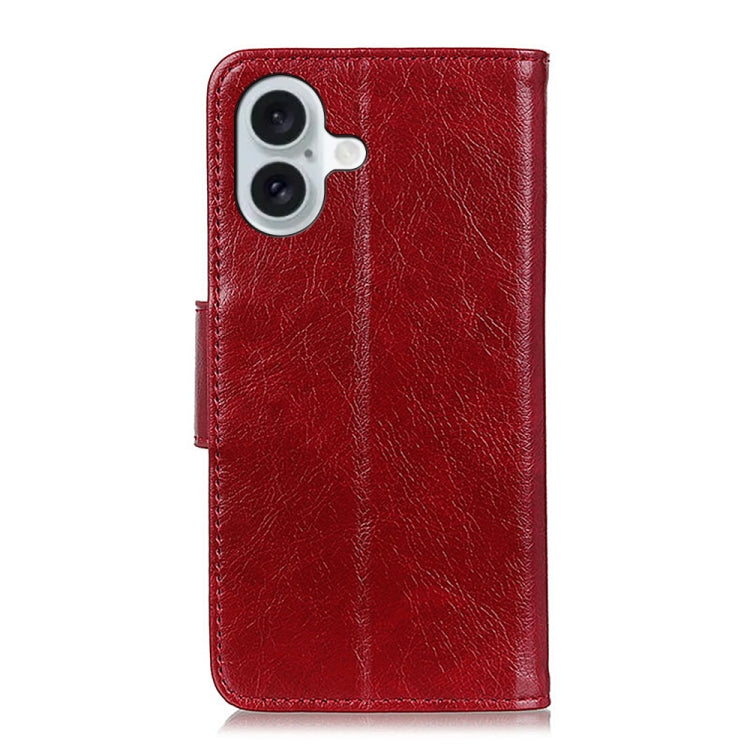 For iPhone 16 Nappa Texture Leather Case(Red) - iPhone 16 Cases by buy2fix | Online Shopping UK | buy2fix