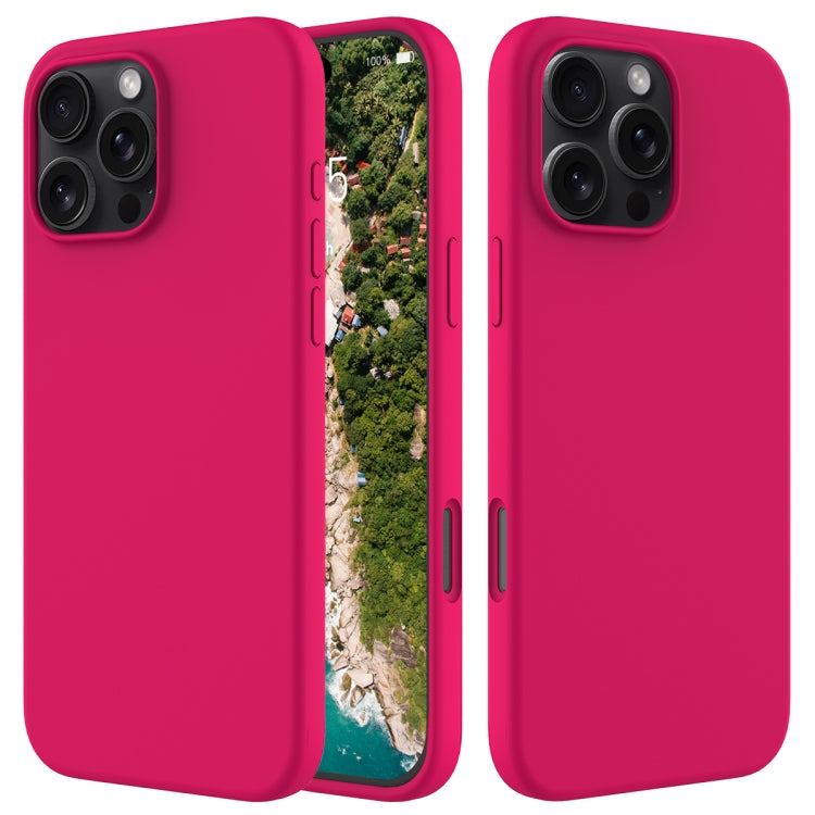 For iPhone 16 Pro Max Solid Color Silicone Phone Case(Rose Red) - More iPhone Cases by buy2fix | Online Shopping UK | buy2fix