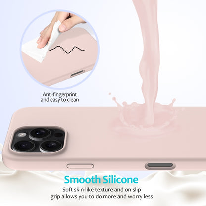 For iPhone 16 Pro Max Solid Color Silicone Phone Case(Sand Pink) - More iPhone Cases by buy2fix | Online Shopping UK | buy2fix