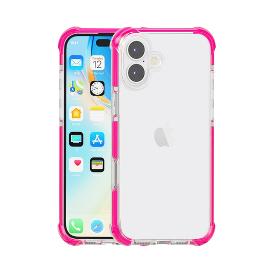 For iPhone 16 Four-corner Shockproof TPU + Acrylic Phone Case(Pink) - iPhone 16 Cases by buy2fix | Online Shopping UK | buy2fix