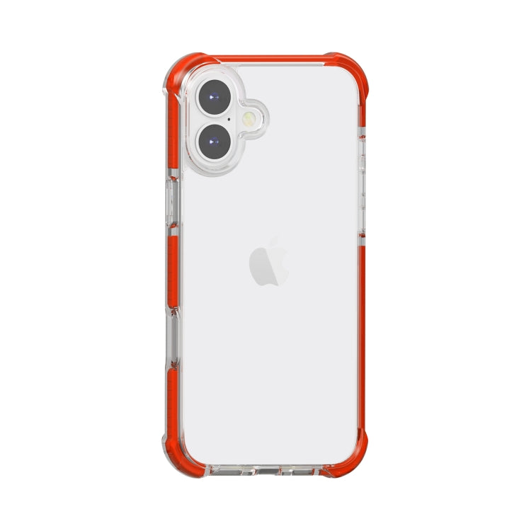 For iPhone 16 Four-corner Shockproof TPU + Acrylic Phone Case(Red) - iPhone 16 Cases by buy2fix | Online Shopping UK | buy2fix