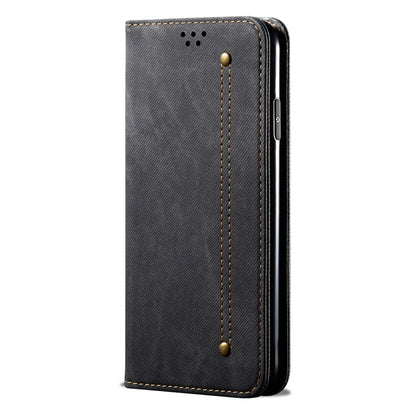 For Honor 100 Denim Texture Flip Leather Phone Case(Black) - Honor Cases by buy2fix | Online Shopping UK | buy2fix