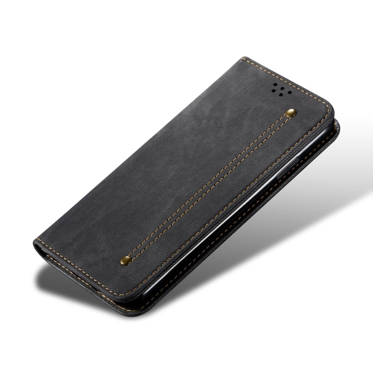 For Honor 100 Denim Texture Flip Leather Phone Case(Black) - Honor Cases by buy2fix | Online Shopping UK | buy2fix