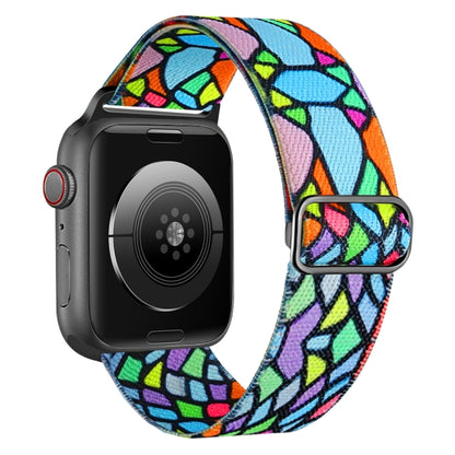 For Apple Watch Ultra 49mm Painted Pattern Nylon Replacement Watch Band(Geometric Rainbow) - Watch Bands by buy2fix | Online Shopping UK | buy2fix