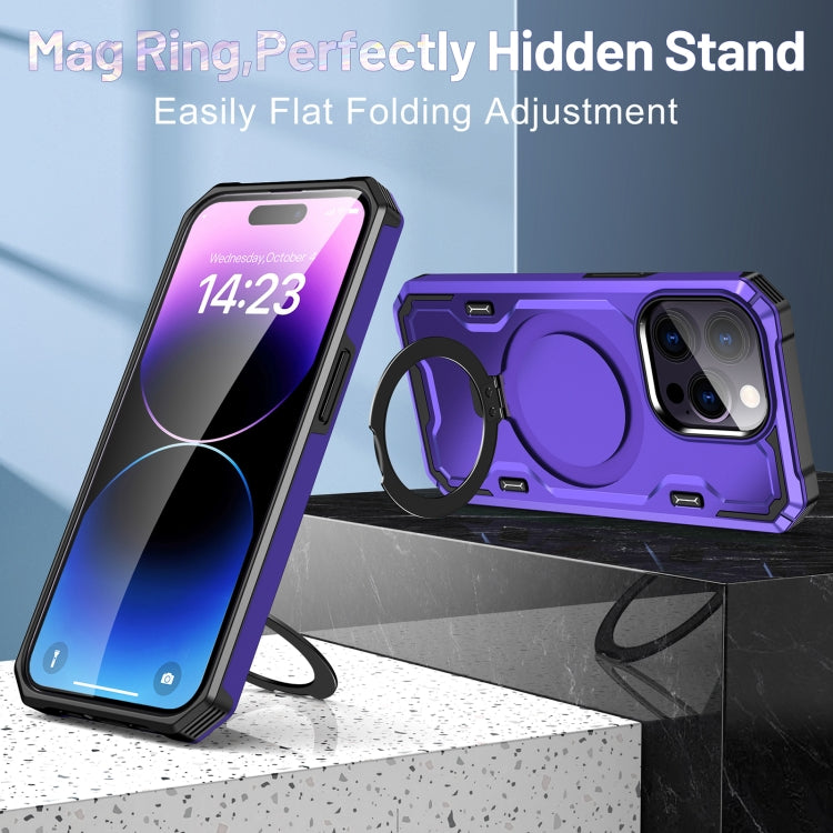 For iPhone 14 Pro Max Patronus MagSafe Magnetic Holder Phone Case(Purple) - iPhone 14 Pro Max Cases by buy2fix | Online Shopping UK | buy2fix