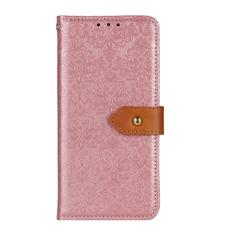 For iPhone 16 European Floral Embossed Leather Phone Case(Pink) - iPhone 16 Cases by buy2fix | Online Shopping UK | buy2fix