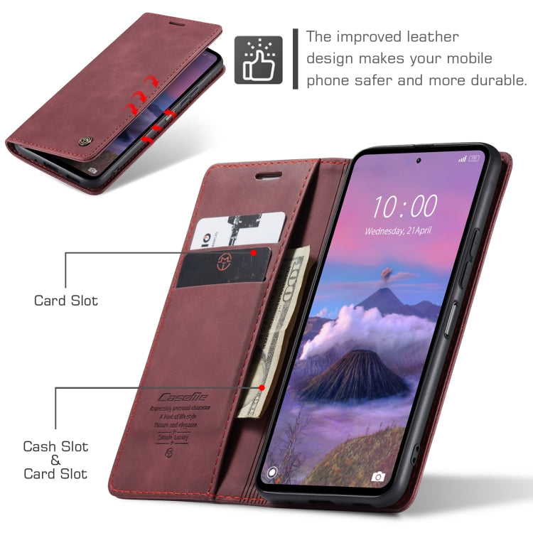 For Xiaomi Redmi 12 4G / 12 5G／Note 12R CaseMe 013 Multifunctional Horizontal Flip Leather Phone Case(Wine Red) - Xiaomi Cases by CaseMe | Online Shopping UK | buy2fix