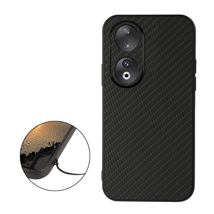 For Honor 90 Carbon Fiber Texture Shockproof Phone Case(Black) - Honor Cases by buy2fix | Online Shopping UK | buy2fix