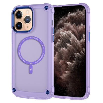 For iPhone 11 Pro Skin Feel TPU + PC MagSafe Magnetic Phone Case(Transparent Purple) - iPhone 11 Pro Cases by buy2fix | Online Shopping UK | buy2fix