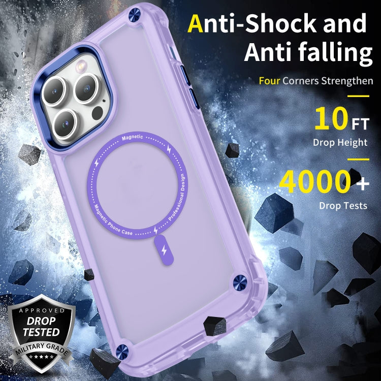 For iPhone 11 Pro Skin Feel TPU + PC MagSafe Magnetic Phone Case(Transparent Purple) - iPhone 11 Pro Cases by buy2fix | Online Shopping UK | buy2fix