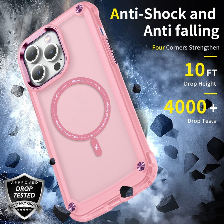 For iPhone 16 Pro Max Skin Feel TPU + PC MagSafe Magnetic Phone Case(Transparent Pink) - iPhone 16 Pro Max Cases by buy2fix | Online Shopping UK | buy2fix