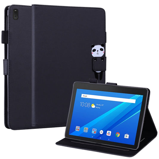 For Lenovo Tab E10 HD TB-X104 Cartoon Buckle Leather Tablet Case(Black) - Lenovo by buy2fix | Online Shopping UK | buy2fix