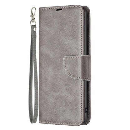 For iPhone 16 Pro Max Lambskin Texture Pure Color Flip Leather Phone Case(Grey) - iPhone 16 Pro Max Cases by buy2fix | Online Shopping UK | buy2fix