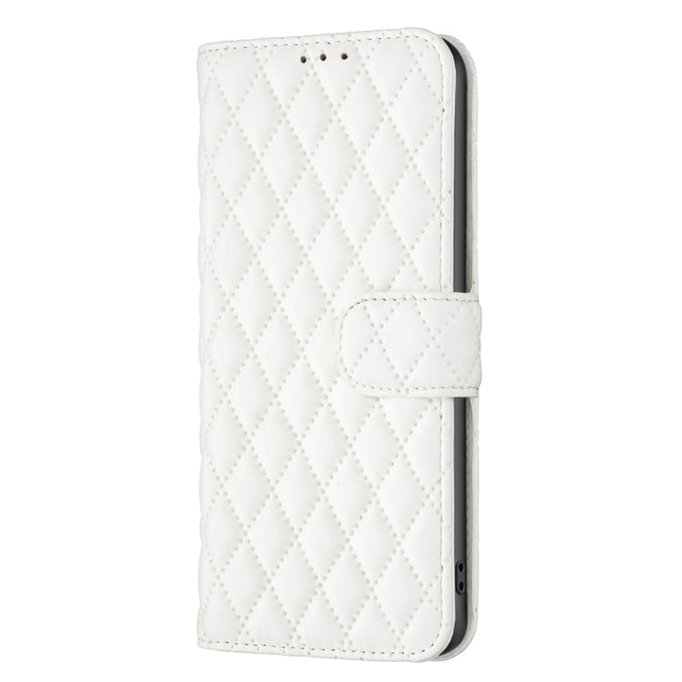 For iPhone 16 Pro Diamond Lattice Wallet Flip Leather Phone Case(White) - iPhone 16 Pro Cases by buy2fix | Online Shopping UK | buy2fix