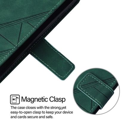 For iPhone 16 Pro Crossbody 3D Embossed Flip Leather Phone Case(Dark Green) - iPhone 16 Pro Cases by buy2fix | Online Shopping UK | buy2fix