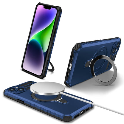 For iPhone 15 Plus MagSafe Magnetic Holder Phone Case(Blue) - iPhone 15 Plus Cases by buy2fix | Online Shopping UK | buy2fix