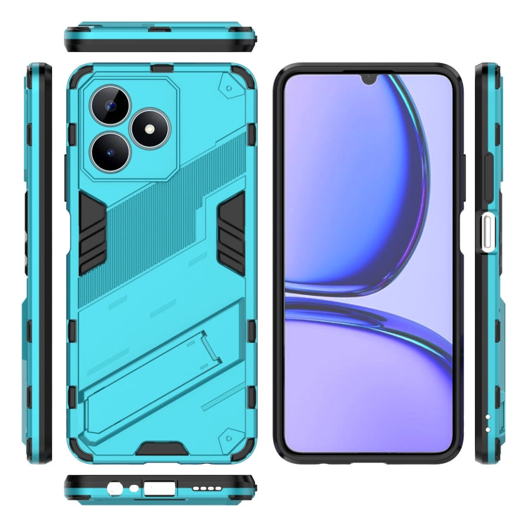 For Realme C53 4G Punk Armor 2 in 1 PC + TPU Phone Case with Holder(Blue) - Realme Cases by buy2fix | Online Shopping UK | buy2fix