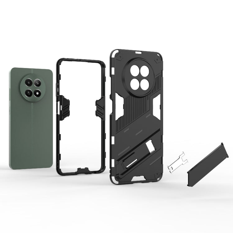 For Realme 12 5G Global Punk Armor 2 in 1 PC + TPU Phone Case with Holder(Black) - Realme Cases by buy2fix | Online Shopping UK | buy2fix