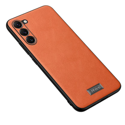 For Samsung Galaxy S24+ 5G SULADA Shockproof TPU + Handmade Leather Phone Case(Orange) - Galaxy S24+ 5G Cases by SULADA | Online Shopping UK | buy2fix