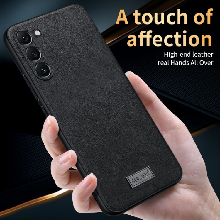 For Samsung Galaxy S24 Ultra 5G SULADA Shockproof TPU + Handmade Leather Phone Case(Black) - Galaxy S24 Ultra 5G Cases by SULADA | Online Shopping UK | buy2fix