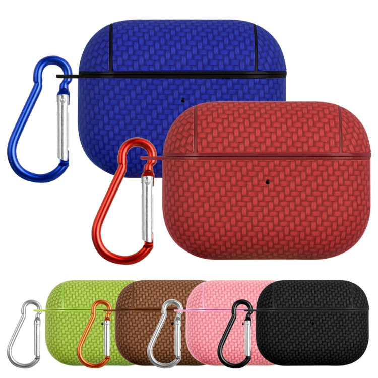 For AirPods Pro 2 Woven Skin Texture PC TWS Earphone Protective Case(Blue) - For AirPods Pro 2 by buy2fix | Online Shopping UK | buy2fix