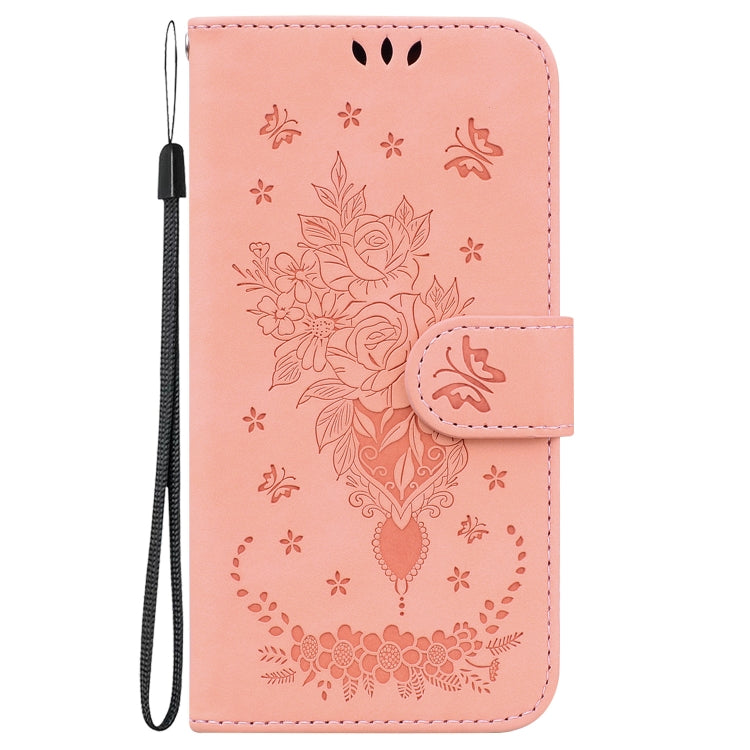 For OPPO Reno11 F Global Butterfly Rose Embossed Leather Phone Case(Pink) - Reno11 F Cases by buy2fix | Online Shopping UK | buy2fix